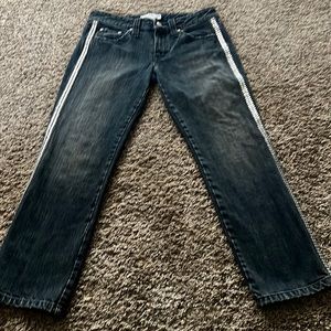 NWOT Armani exchange cropped metallic embellished side stripe jeans